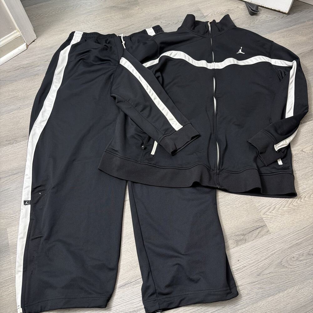 Men’s Air Jordan Dri-fit Sweatsuit Men's Size 3XL Black With White Trim